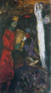 Marc Chagall Painting - El rey David contemporáneo Marc Chagall